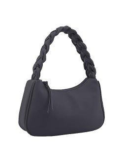 Emperia Braided Top Handle Shoulder Bag For Women, Trendy Designer Small Hobo Tote Handbag