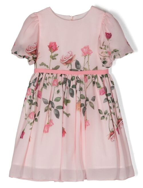 Patachou rosebud-print short-sleeve dress