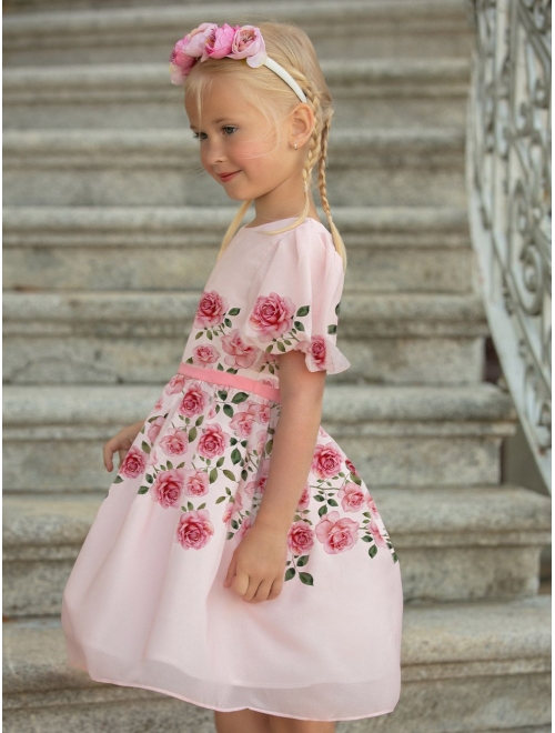 Patachou rosebud-print short-sleeve dress