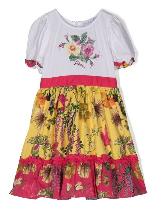 Patachou floral-print tiered dress