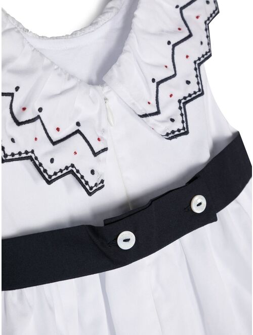 Patachou zigzag-embroidered sleeveless dress