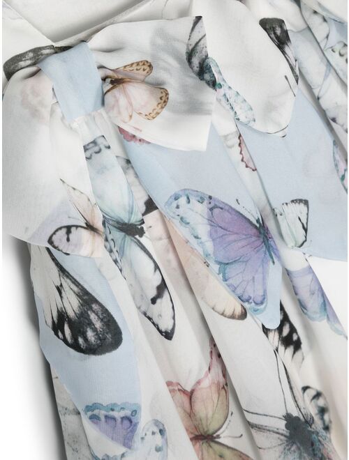 Patachou butterfly-print A-line dress