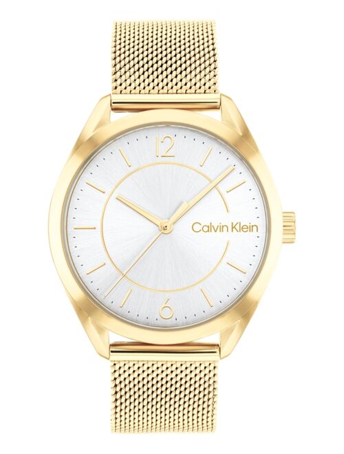 Calvin Klein Unisex Gold-Tone Stainless Steel Mesh Bracelet Watch 36mm