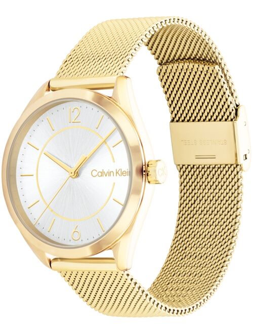 Calvin Klein Unisex Gold-Tone Stainless Steel Mesh Bracelet Watch 36mm