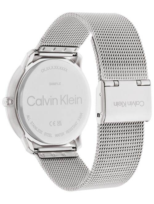 Calvin Klein Unisex Silver-Tone Stainless Steel Mesh Bracelet Watch 40mm