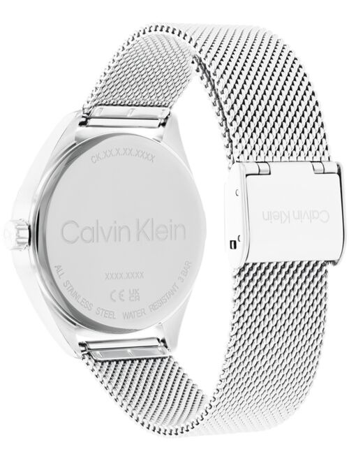 Calvin Klein Women's Silver-Tone Stainless Steel Mesh Bracelet Watch 36mm