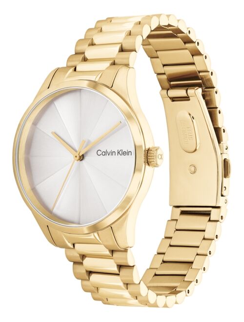 Calvin Klein Unisex 3-Hand Gold-Tone Stainless Steel Bracelet Watch 35mm