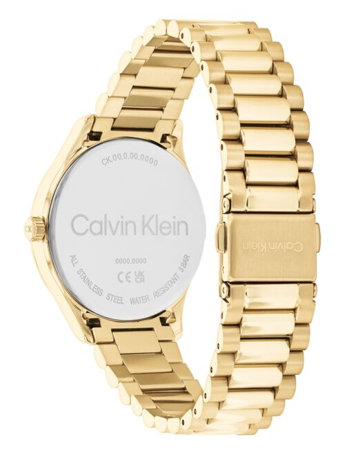 Calvin Klein Unisex 3-Hand Gold-Tone Stainless Steel Bracelet Watch 35mm