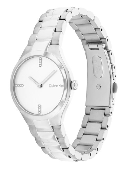 Calvin Klein Women's 2H Quartz Silver-Tone Stainless Steel Bracelet Watch 30mm