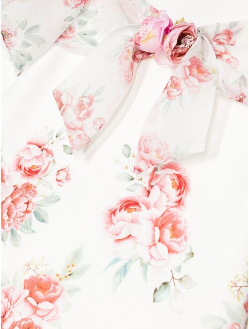 Patachou bow-detail floral dress