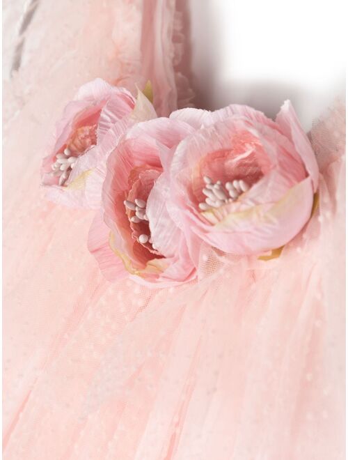 Patachou floral-applique peplum dress