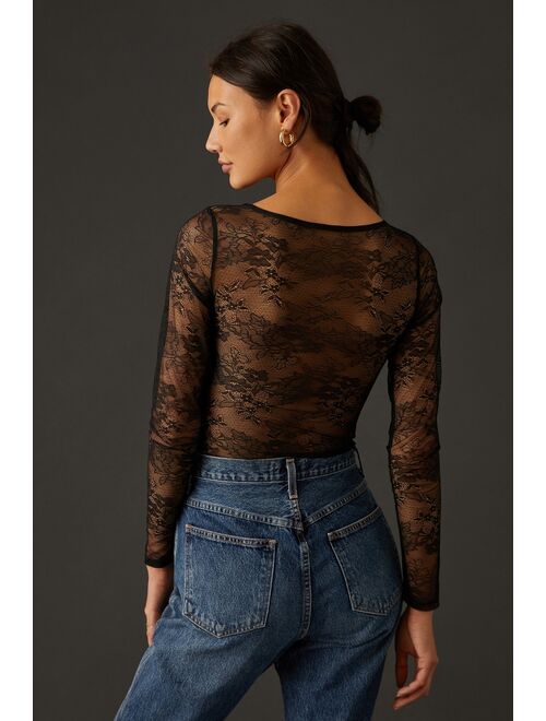 By Anthropologie The Harlowe Lace Bodysuit