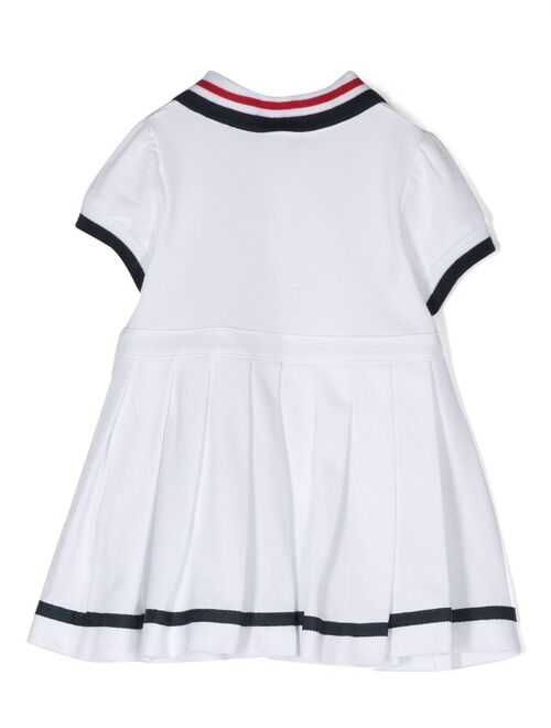 Patachou stripe-detail polo-collar dress
