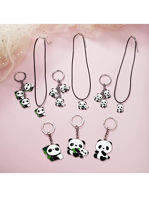 Winssigma Panda Necklace for Girls, Lovely Panda Keychain Panda Bracelet Panda Gift for Teens