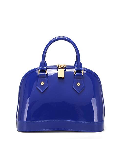 Maisorine Ladys Candy Color Jelly Handbag Satchel Tote Shell Bag Crossbody Shoulder Bag Top Handle Bags