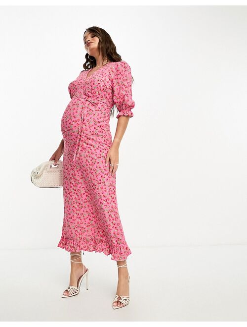 Nobodys Child Maternity Nobody's Child Maternity Delilah smock dress in strawberry pink
