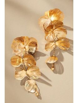 By Anthropologie Tiered Floral Drop Earrings