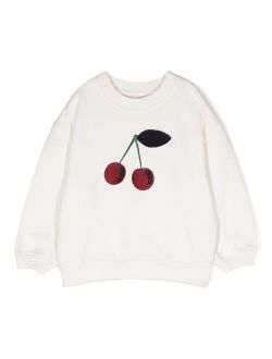 cherry-embroidered sweatshirt