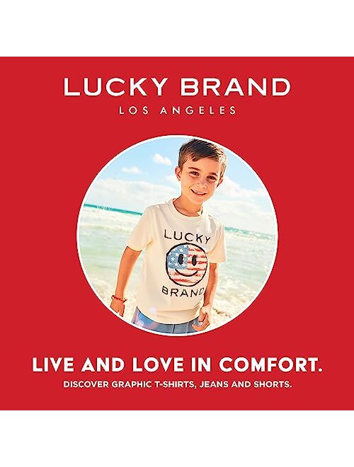 Lucky Brand Boys' Short Sleeve Graphic Crew Neck T-Shirt