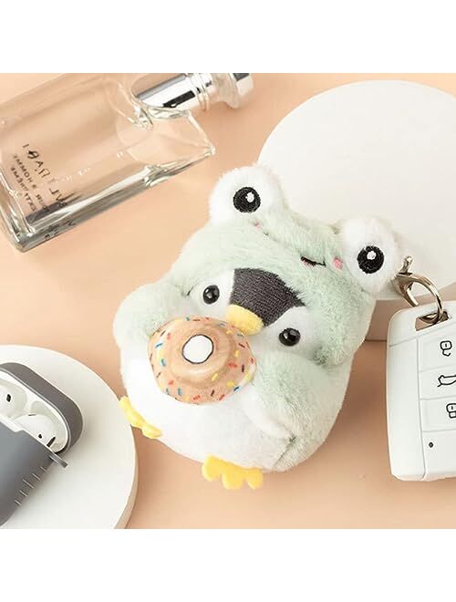 BONICI Men Women Creative Cute Lovely Cosplay Costume Play Changing Clothes Donut Penguin Pendant Keychain Key-Chains Keyring Gift Pendant Handbag Tote Purse Backpack Dec
