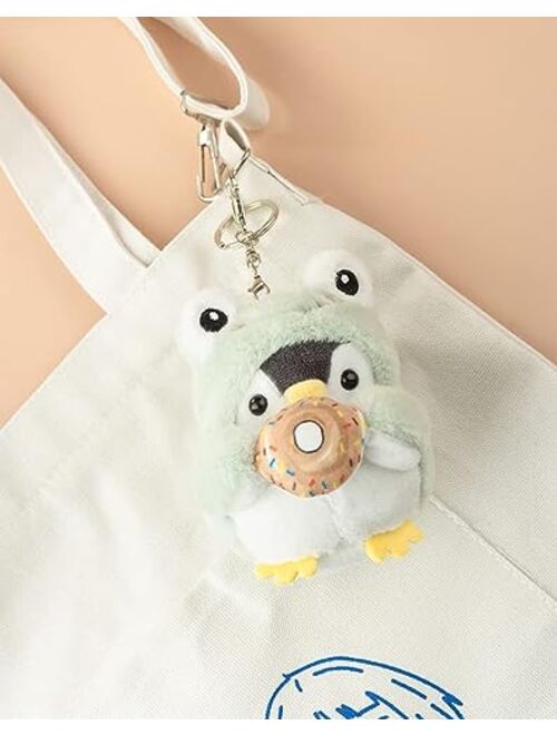 BONICI Men Women Creative Cute Lovely Cosplay Costume Play Changing Clothes Donut Penguin Pendant Keychain Key-Chains Keyring Gift Pendant Handbag Tote Purse Backpack Dec