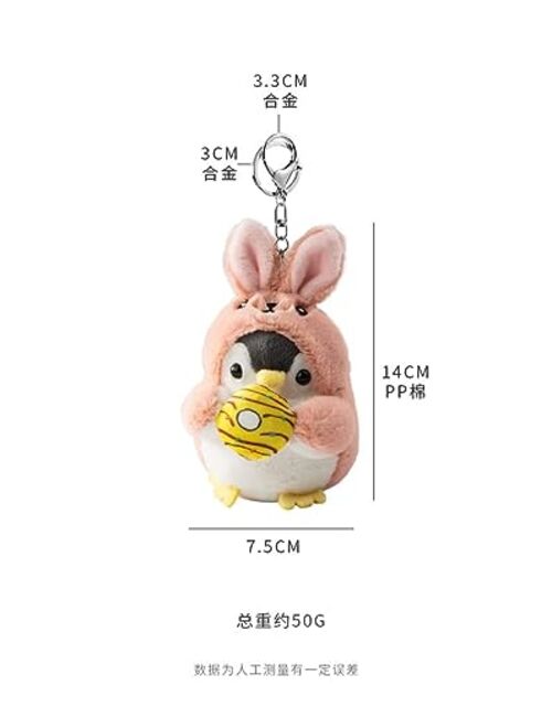 BONICI Men Women Creative Cute Lovely Cosplay Costume Play Changing Clothes Donut Penguin Pendant Keychain Key-Chains Keyring Gift Pendant Handbag Tote Purse Backpack Dec