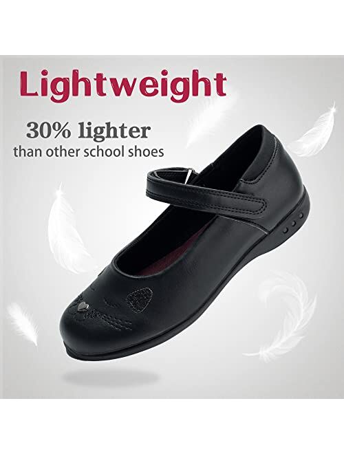 Arazooyi Black School Uniform Shoes for Girls, Round Toe Back to School Mary Jane Shoes for Girls Zapatos escolares (Little Girl/Big Girl)