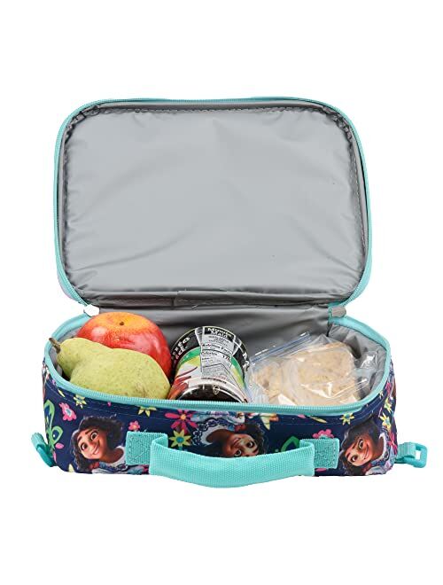 Disney Encanto Mirabel 4 Piece Backpack set, Flip Sequin 16" School Bag for Girls with Front Zip Pocket, Purple & Black