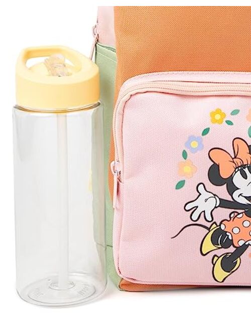 Disney Minnie Mouse Backpack Set Kids 4 Piece | Girls Animated Character Pink School Bag Lunch Box Pencil Case Water Bottle | Magical Merchandise Gifts
