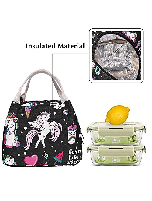 DUPHLAGT Girls Backpack for Kids Schoolbags - Lightweight Backpack for Teens Girls Bookbag Set with Lunch Box & Pencil Case