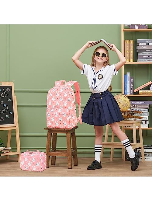 BTOOP Kids Backpack for Girls Floral Preschool Backpacks with Lunch Box Kindergarten Bookbag Set for Young Elementary School Students