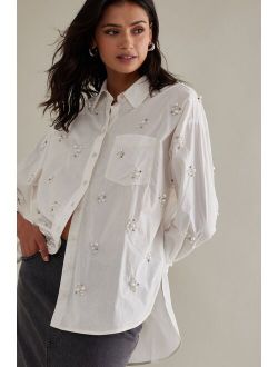The Bennet Buttondown Shirt by Maeve: Pearl-Embellished Edition