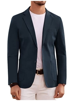 Men's Lightweight Sport Coat Casual Blazer Two Button Suit Jacket Regular Fit Sportcoat Machine Washable