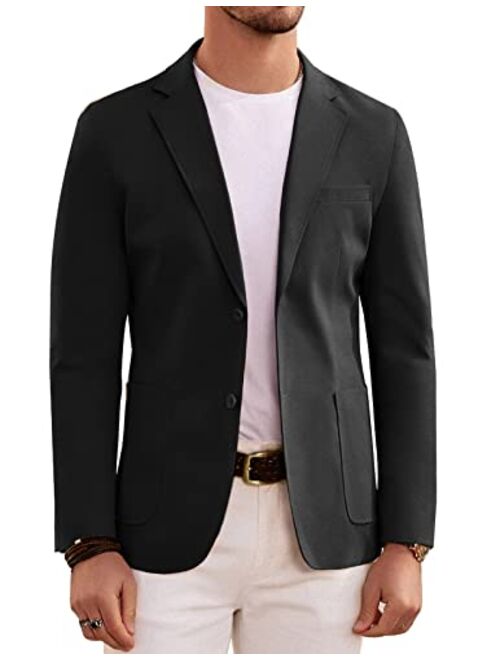 PJ PAUL JONES Men's Lightweight Sport Coat Casual Blazer Two Button Suit Jacket Regular Fit Sportcoat Machine Washable