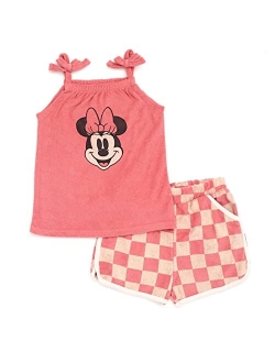 Minnie Mouse Princess Ariel Girls Tank Top and Active Retro Dolphin Shorts Toddler to Big Kid