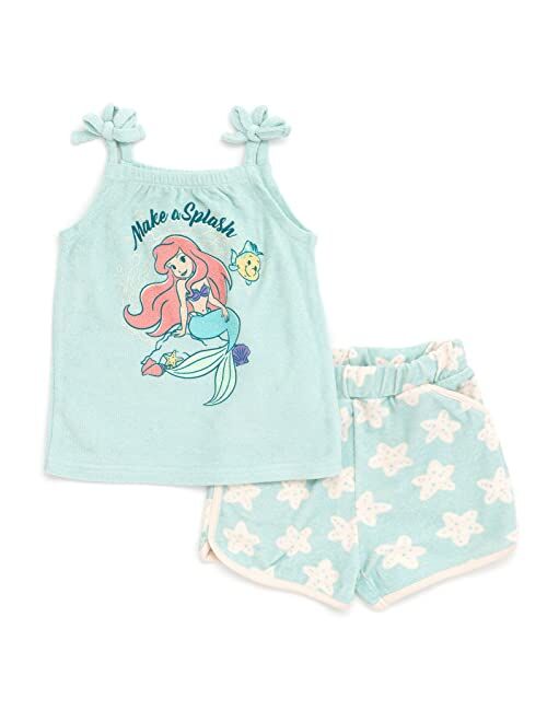 Disney Minnie Mouse Princess Ariel Girls Tank Top and Active Retro Dolphin Shorts Toddler to Big Kid