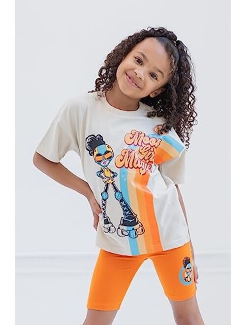 Marvel Moon Girl and Devil Dinosaur Girls Oversized T-Shirt and Bike Shorts Outfit Set Little Kid to Big Kid