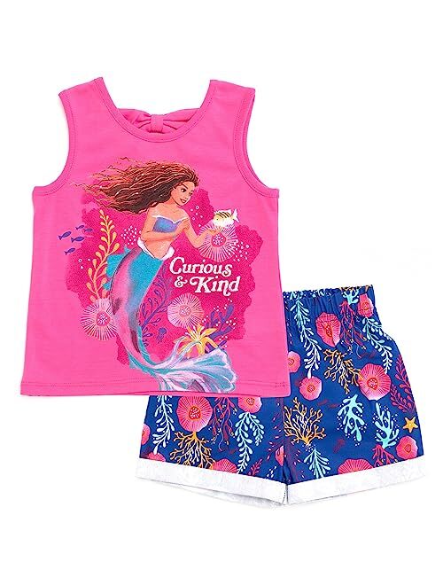 Disney Princess Ariel Girls Tank Top and Dolphin Shorts Toddler to Big Kid