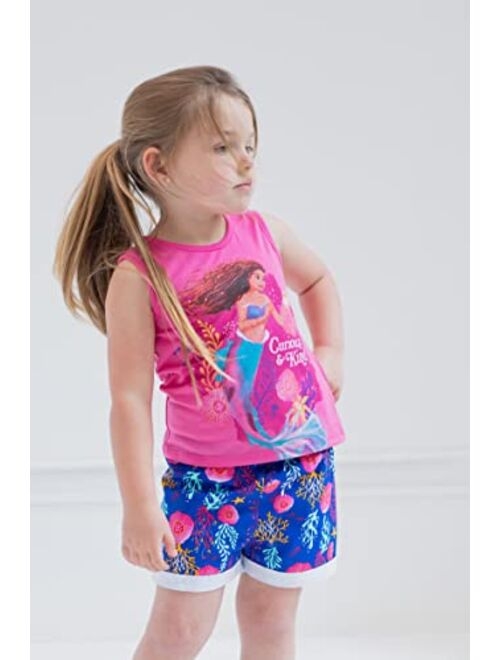 Disney Princess Ariel Girls Tank Top and Dolphin Shorts Toddler to Big Kid