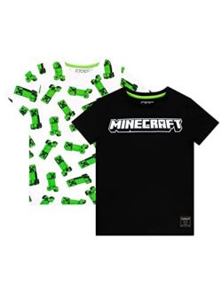 Minecraft T-Shirt 2 Pack Boys Gaming T-Shirts for Kids