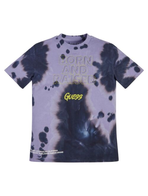 GUESS Big Boys Puff Embroidered Logo Tie Dye Jersey T-shirt