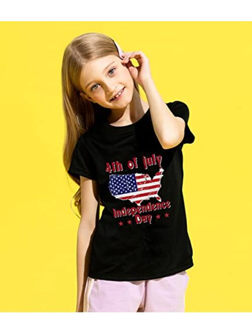 MUJOQE Boys Girls 4th of July T-Shirt American Flag Short Sleeve Shirts Kids Independence Day Clothes Patriotic Tees Tops 1-8T