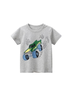 Waghao Boys Toddler Short Sleeve Tee T Shirt Tops Tees Shirts Graphic Cotton Casual Crewneck T-Shirts