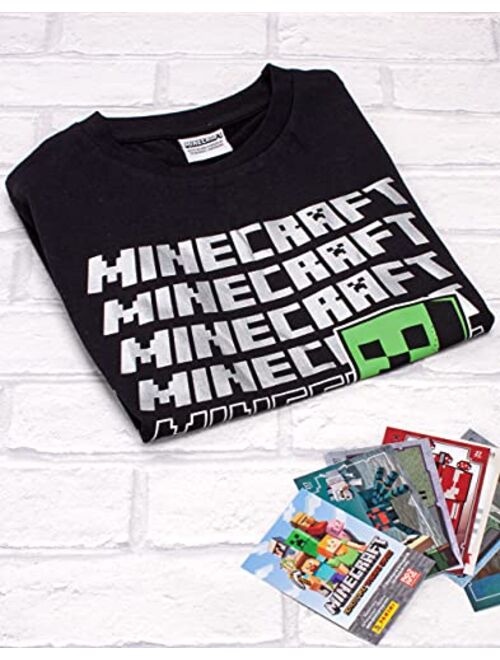 Minecraft T Shirt Boys Creeper Short Sleeve Black Game Top