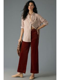 The Colette Cropped Wide-Leg Corduroy Pants by Maeve