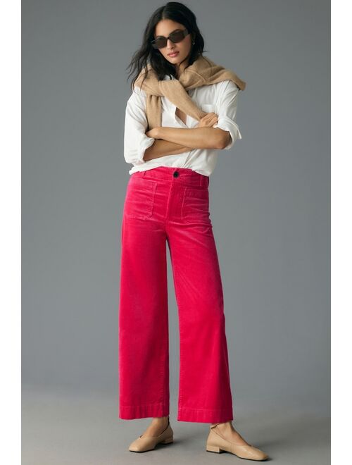 The Colette Cropped Wide-Leg Corduroy Pants by Maeve