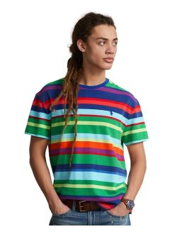 Men's Classic-Fit Striped Mesh T-Shirt