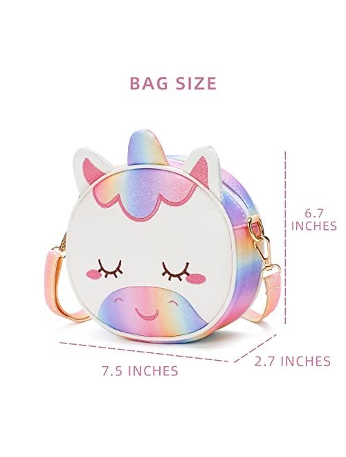 Qiuhome Little Girls Crossbody Bag Toddler Purse Bag Leather Baby Backpack for Kids Girls