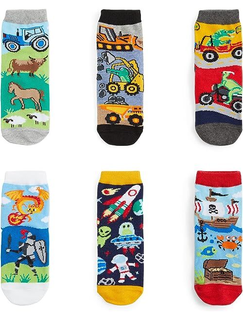 Jefferies Socks Pattern Crew Socks 6-Pack (Toddler/Little Kid/Big Kid)