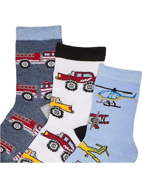 Jefferies Socks Boys Little Boys Trains Trucks Cars Pattern Crew Socks 6 Pack